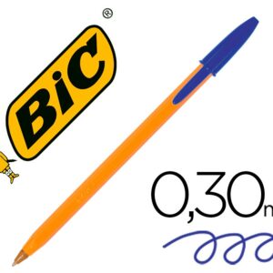 BOLIGRAFO BIC NARANJA FINE ORIGINAL AZUL - Imagen 1
