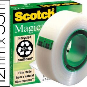 CINTA ADHESIVA SCOTCH MAGIC INVISIBLE 33 MT X 12 MM