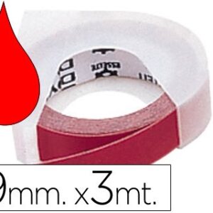 CINTA DYMO 3D 9MM X 3 MT ROJA TRADICIONAL - Imagen 1